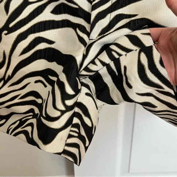 Lilly Pulitzer Metallic Gretchen High Rise Zebra Jacquard Animal Print Shorts